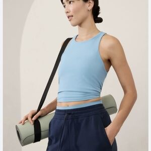 Athleta Blue Transcend Built In Bra Tank Size L used But Great Condition